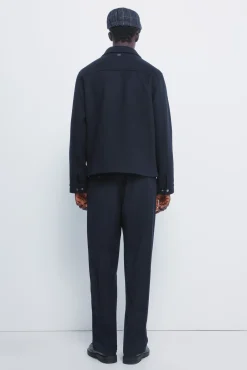 Clearance Springfield Pantalon rayures coupe droite bleu