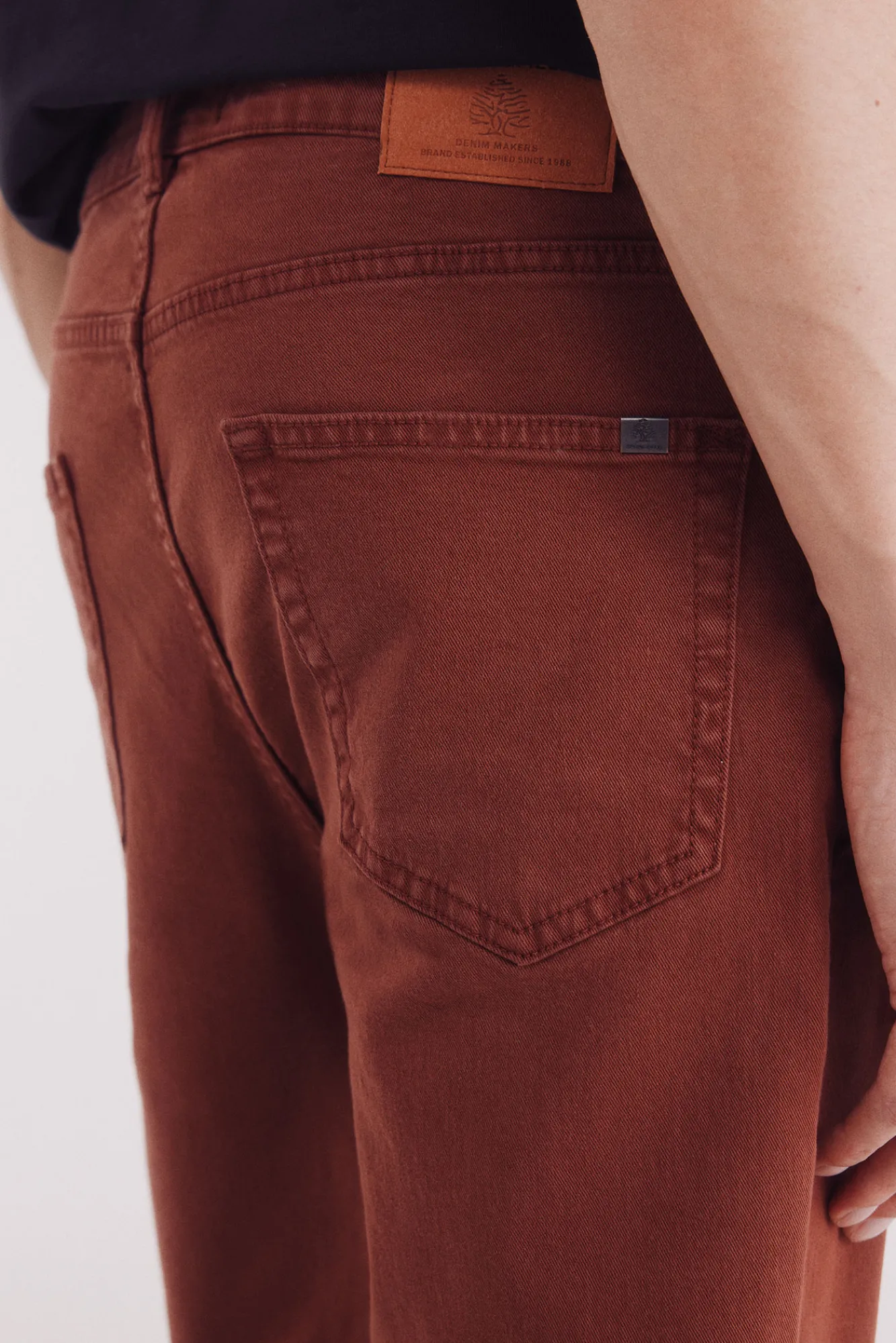 New Springfield Pantalon slim 5 poches rouge