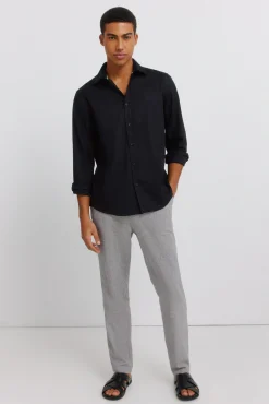 Springfield Pantalon slim fit confortable en lin structur&eacute;