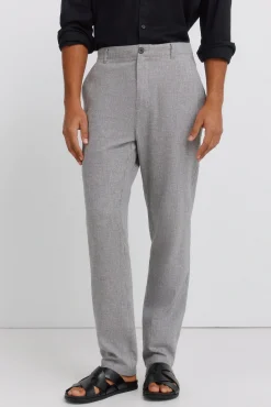 Springfield Pantalon slim fit confortable en lin structur&eacute;