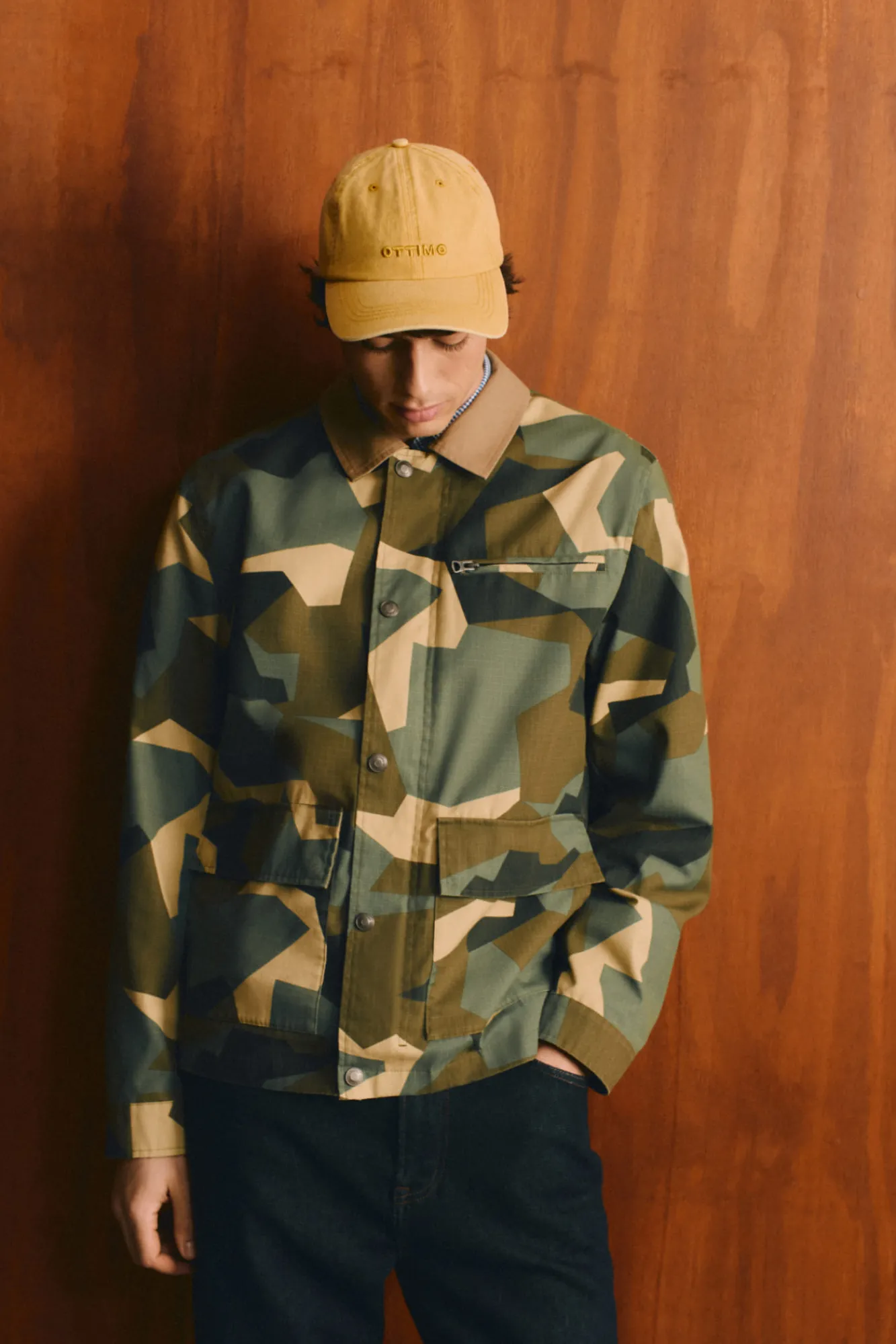 Best Springfield Parka camouflage col contrastant beige