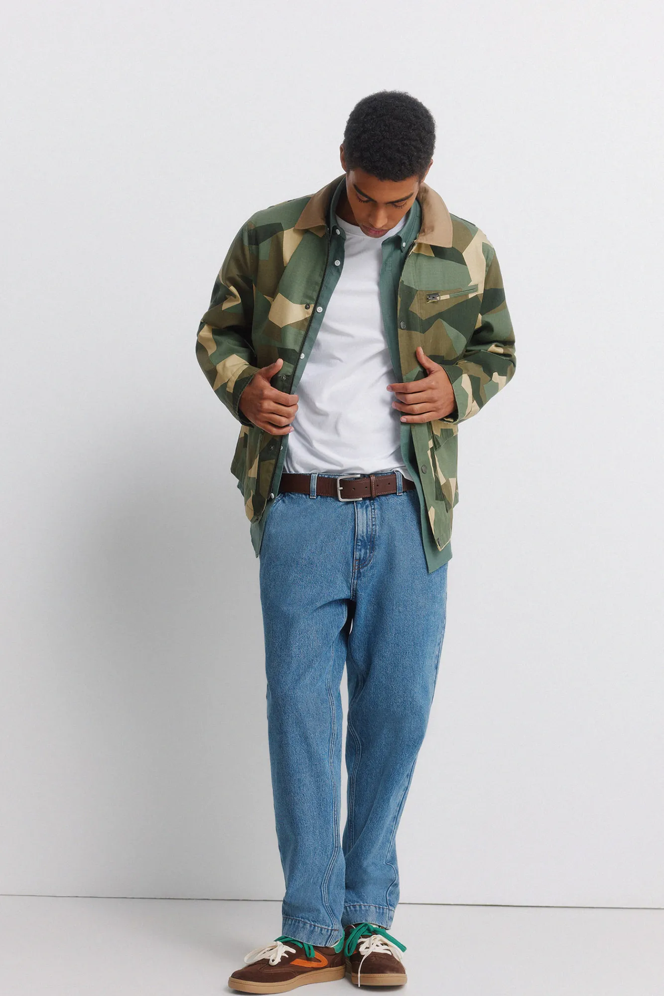 Best Springfield Parka camouflage col contrastant beige