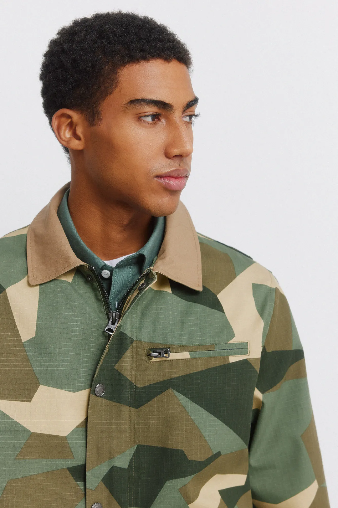 Best Springfield Parka camouflage col contrastant beige