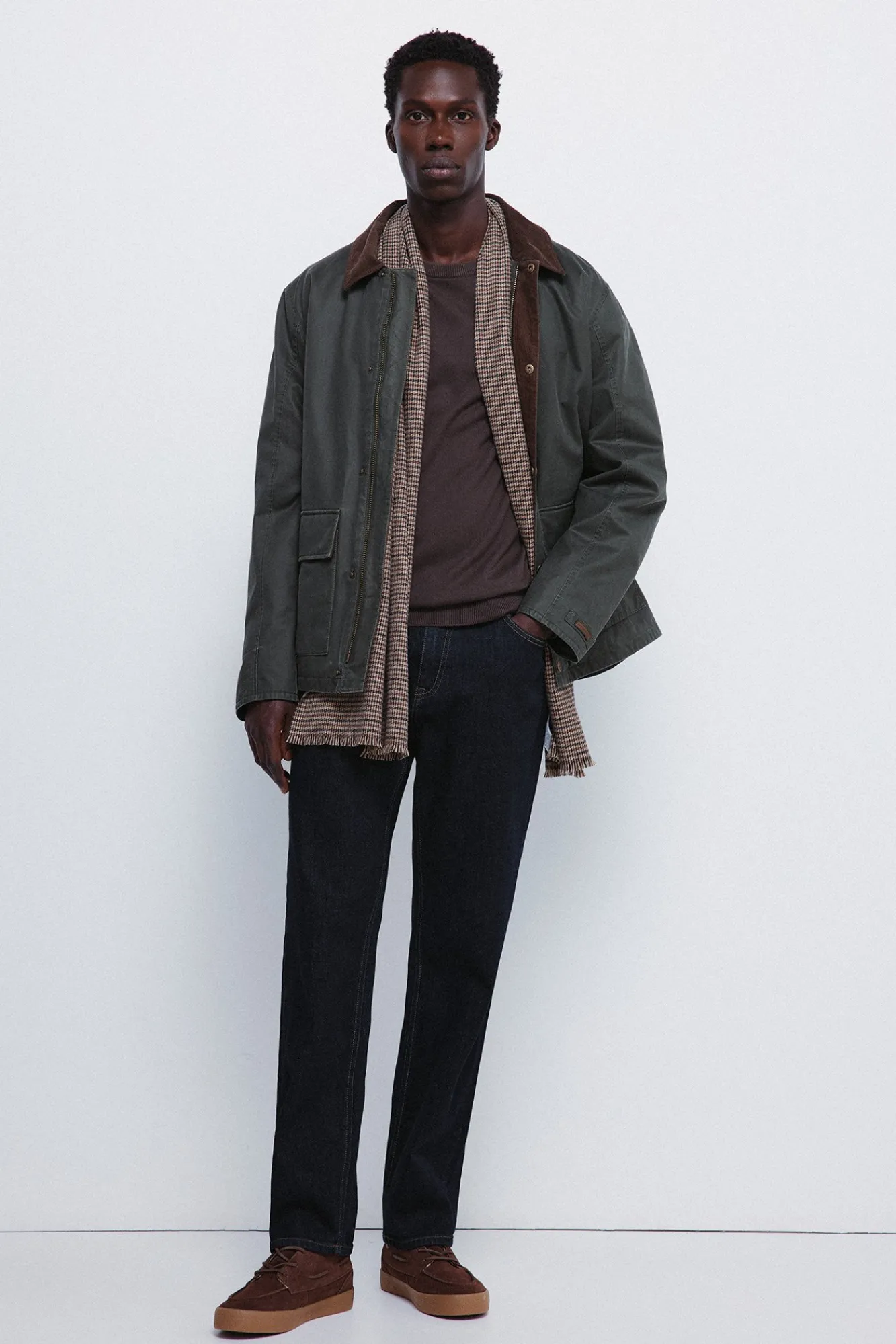 Springfield Parka courte avec col en velours côtelé