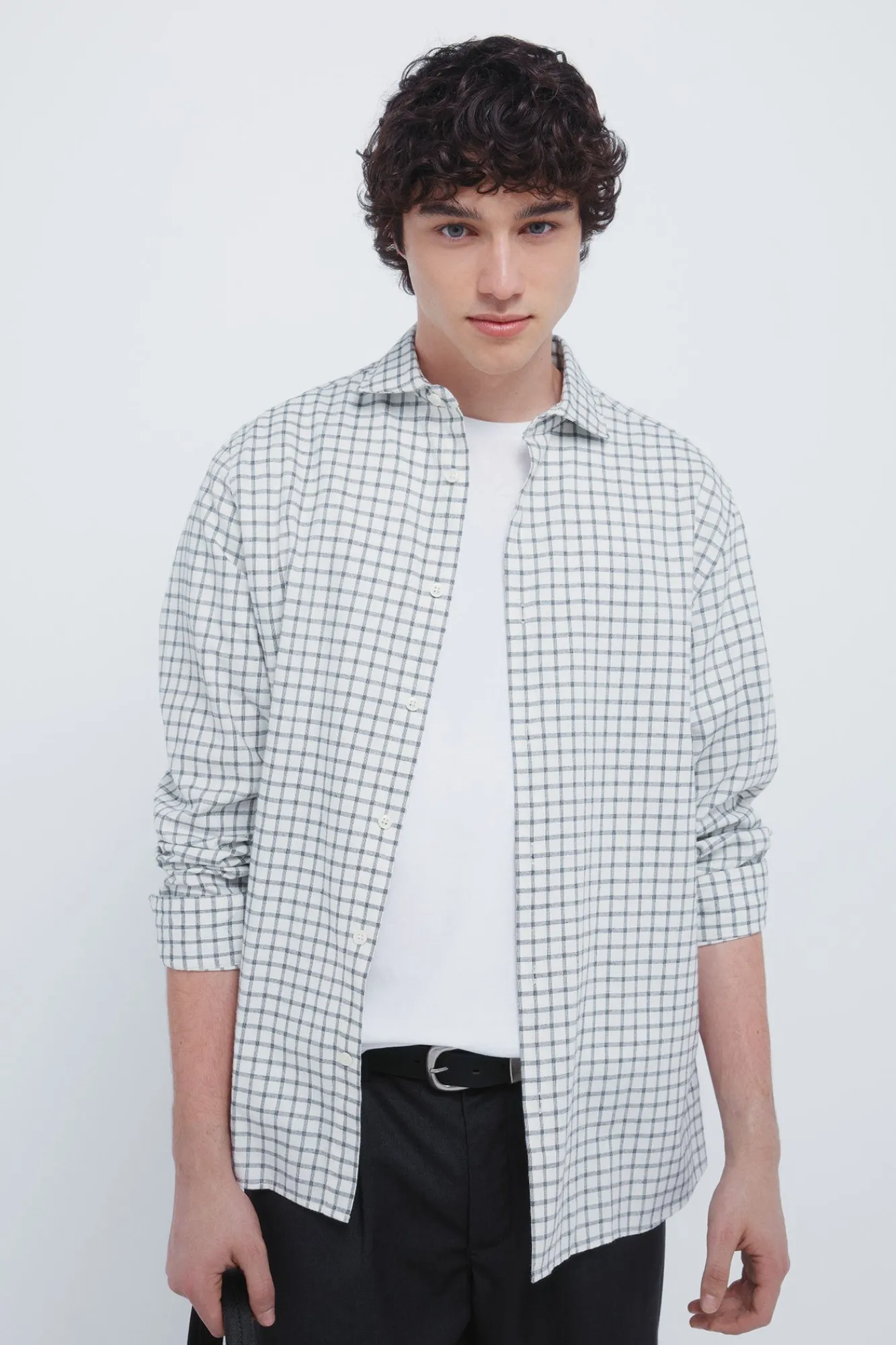 New Springfield Petite chemise à carreaux blanc