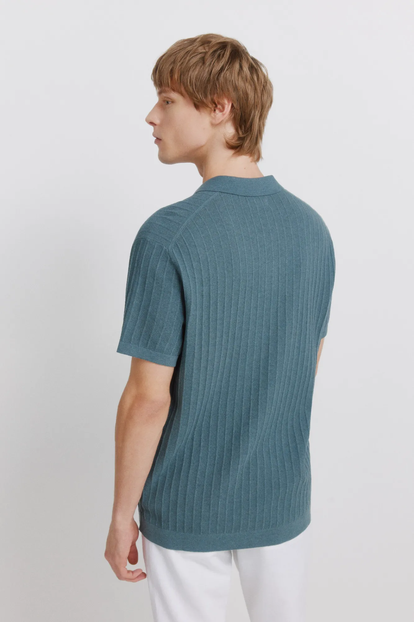 New Springfield Polo basique structuré bleu