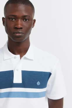Best Springfield Polo en piqu&eacute; &agrave; rayures imprim&eacute;es regular fit bleu