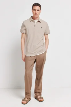 New Springfield Polo en piqu&eacute; coupe slim &agrave; poignets contrastants