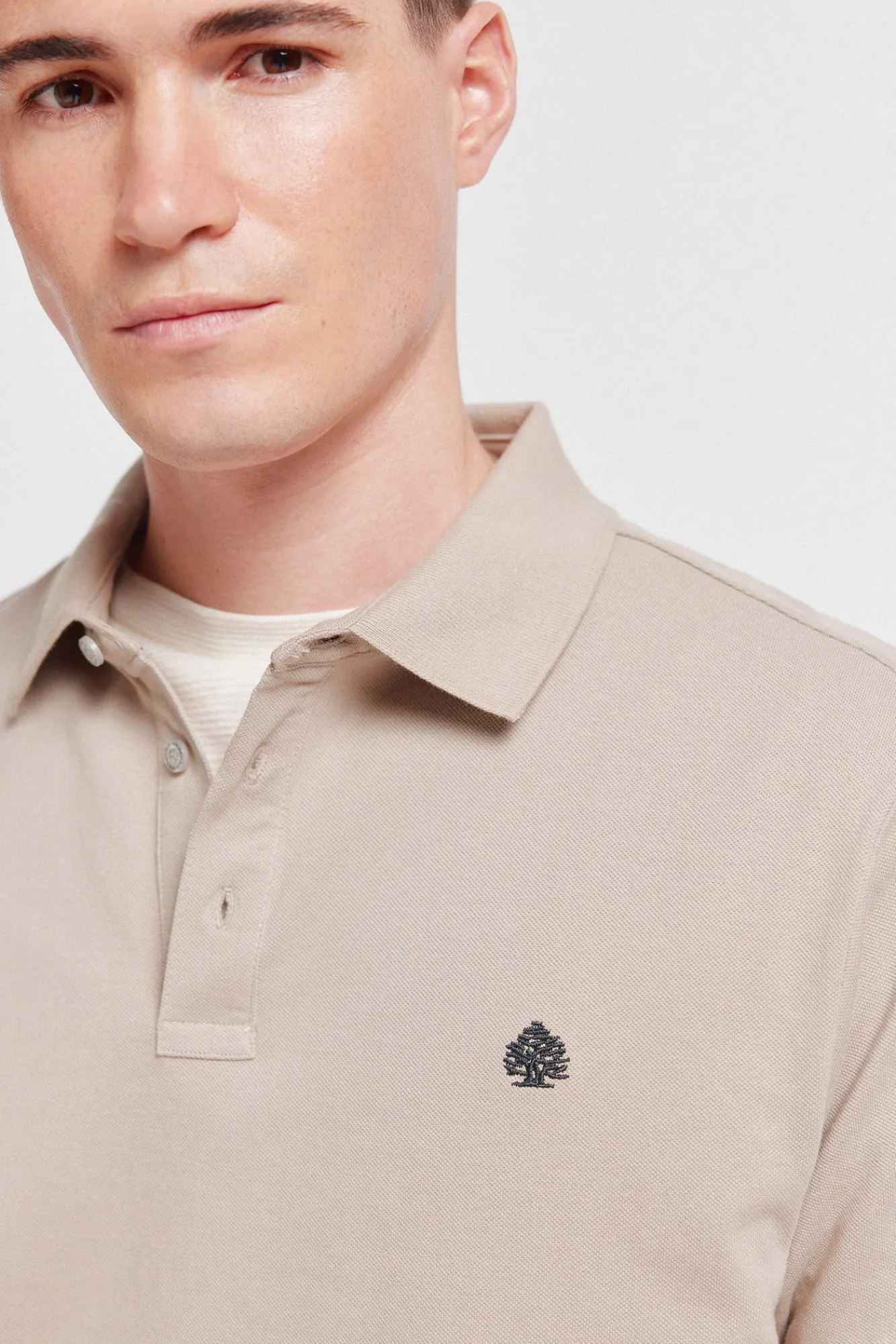 New Springfield Polo en piqué coupe slim à poignets contrastants