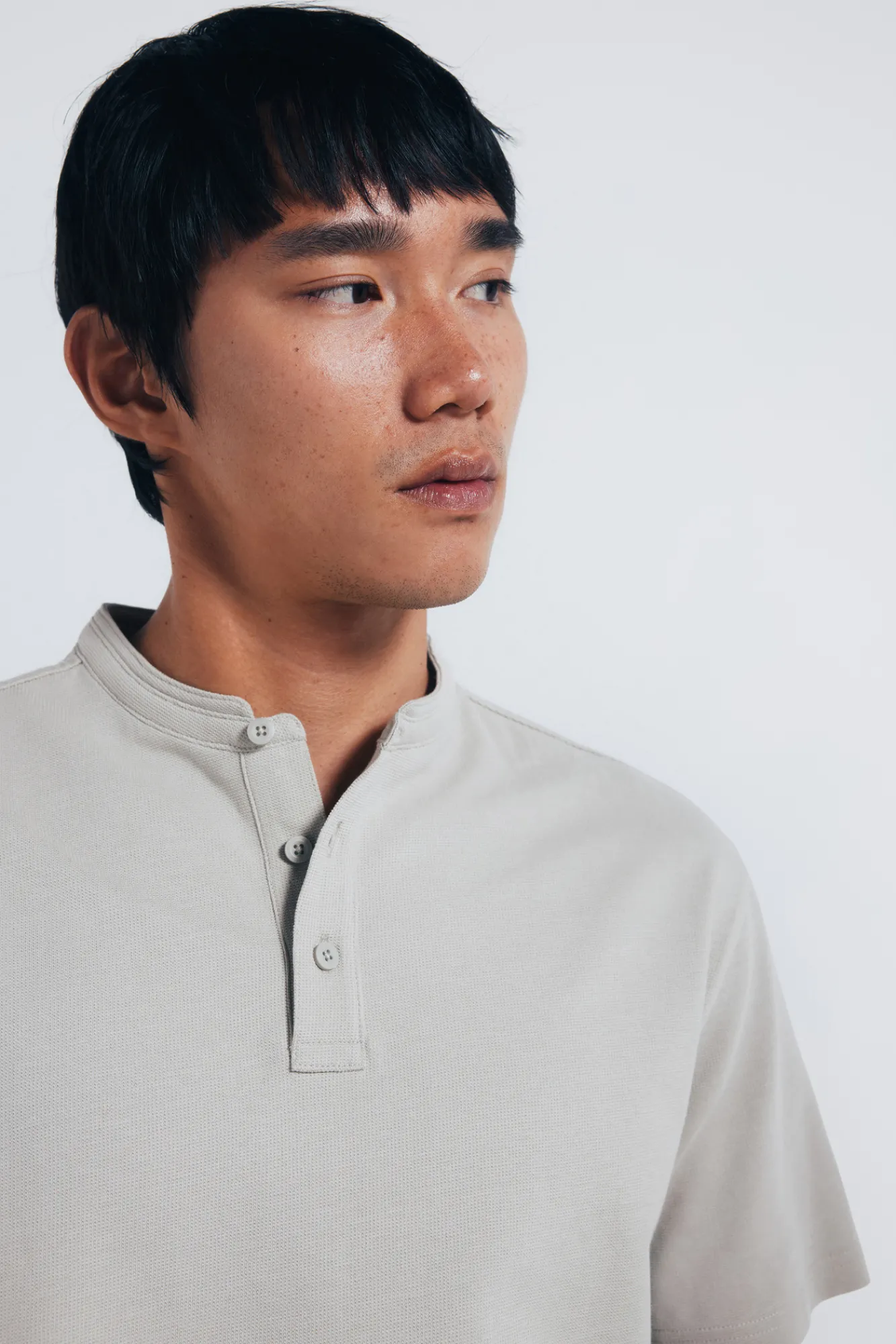 New Springfield Polo piqué col mao coupe classique beige