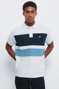 Hot Springfield Polo piqué color block piqué classique gris