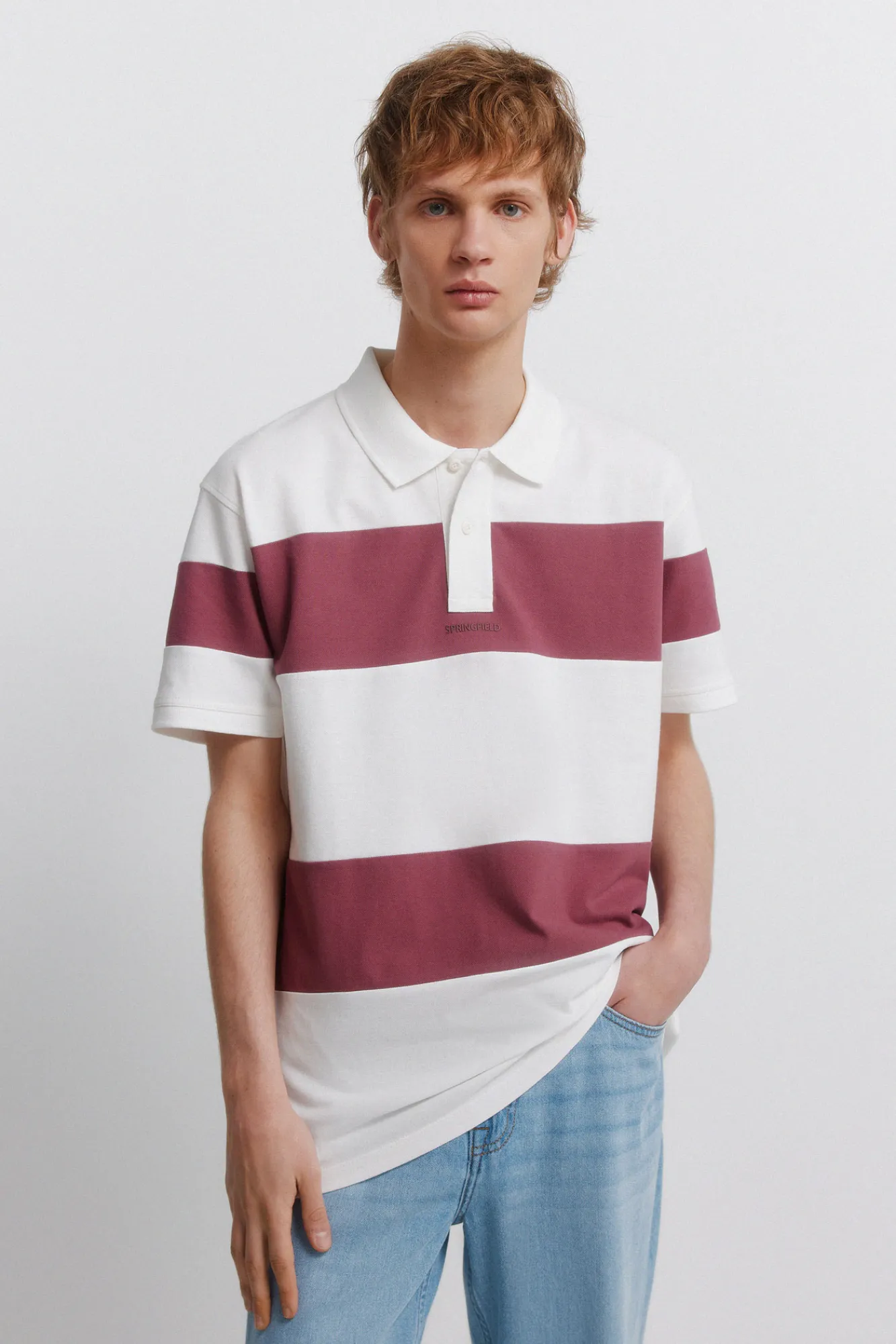 Discount Springfield Polo piqué color block coupe regular fit