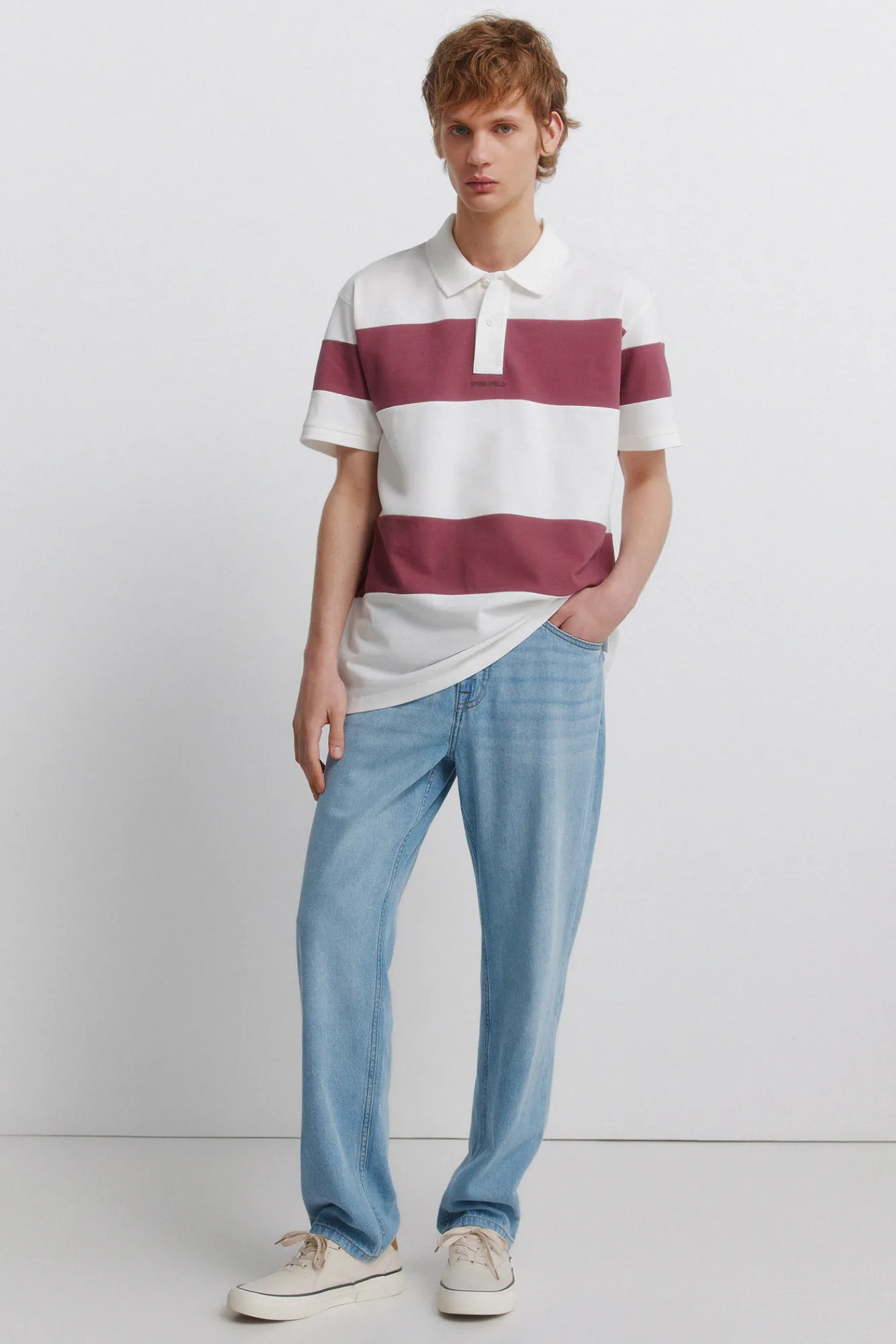Discount Springfield Polo piqué color block coupe regular fit