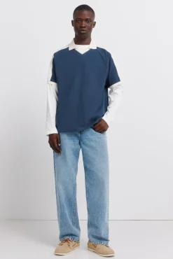 Sale Springfield Polo piqué sport à contraste regular fit bleu