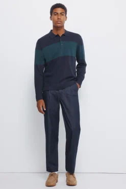 New Springfield Pull &agrave; col polo pull bleu