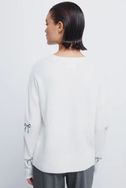 Springfield Pull avec nœuds à paillettes beige