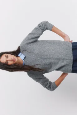 Best Springfield Pull col en maille gris