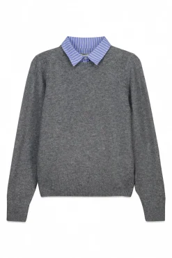 Best Springfield Pull col en maille gris