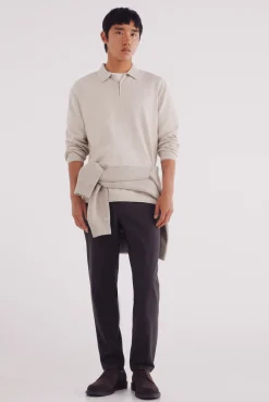 Clearance Springfield Pull col polo fermeture nude