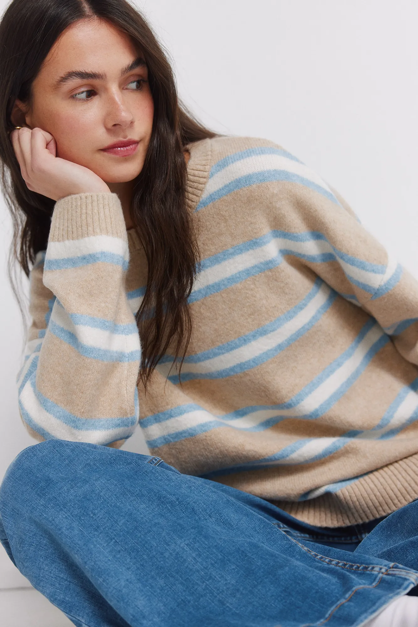 Springfield Pull épaules tombantes bleu