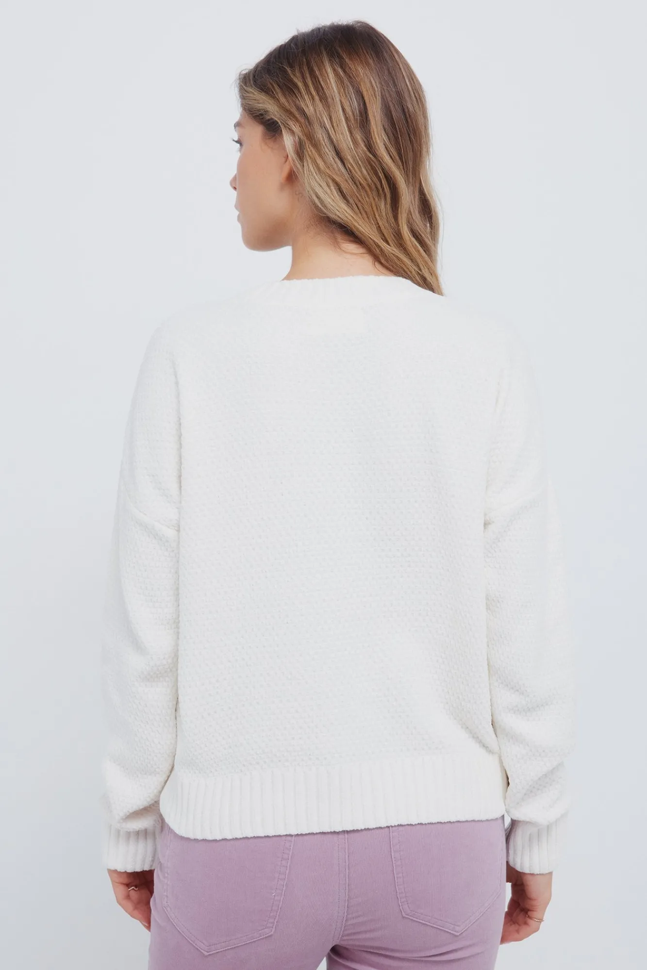 Online Springfield Pull en maille torsadée pull blanc