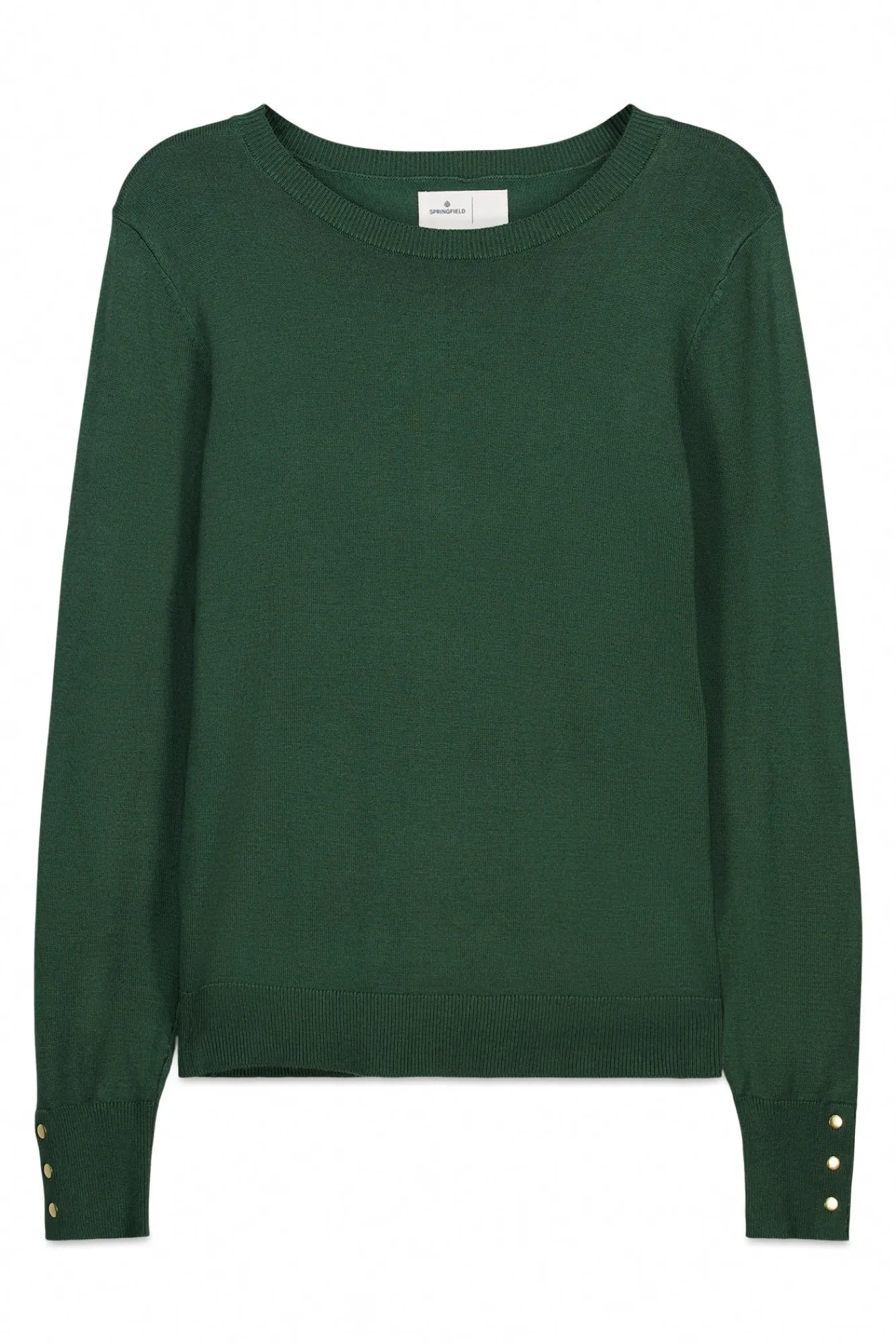 Discount Springfield Pull fin boutons poignets vert