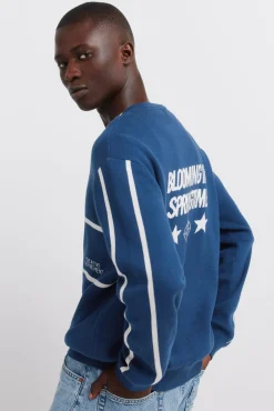 Hot Springfield Pull jacquard à texte bleu