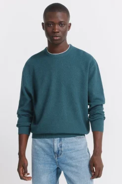 Clearance Springfield Pull maille double bleu