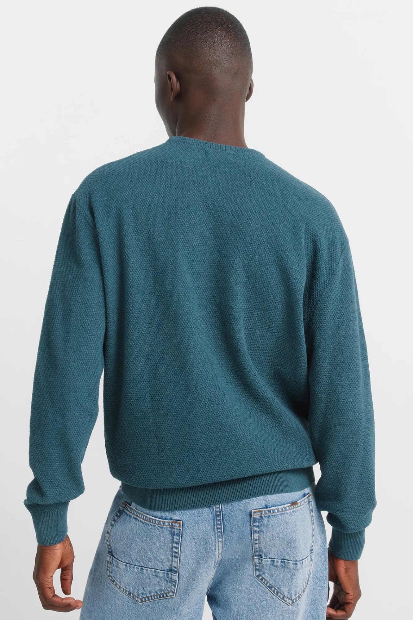 Clearance Springfield Pull maille double bleu