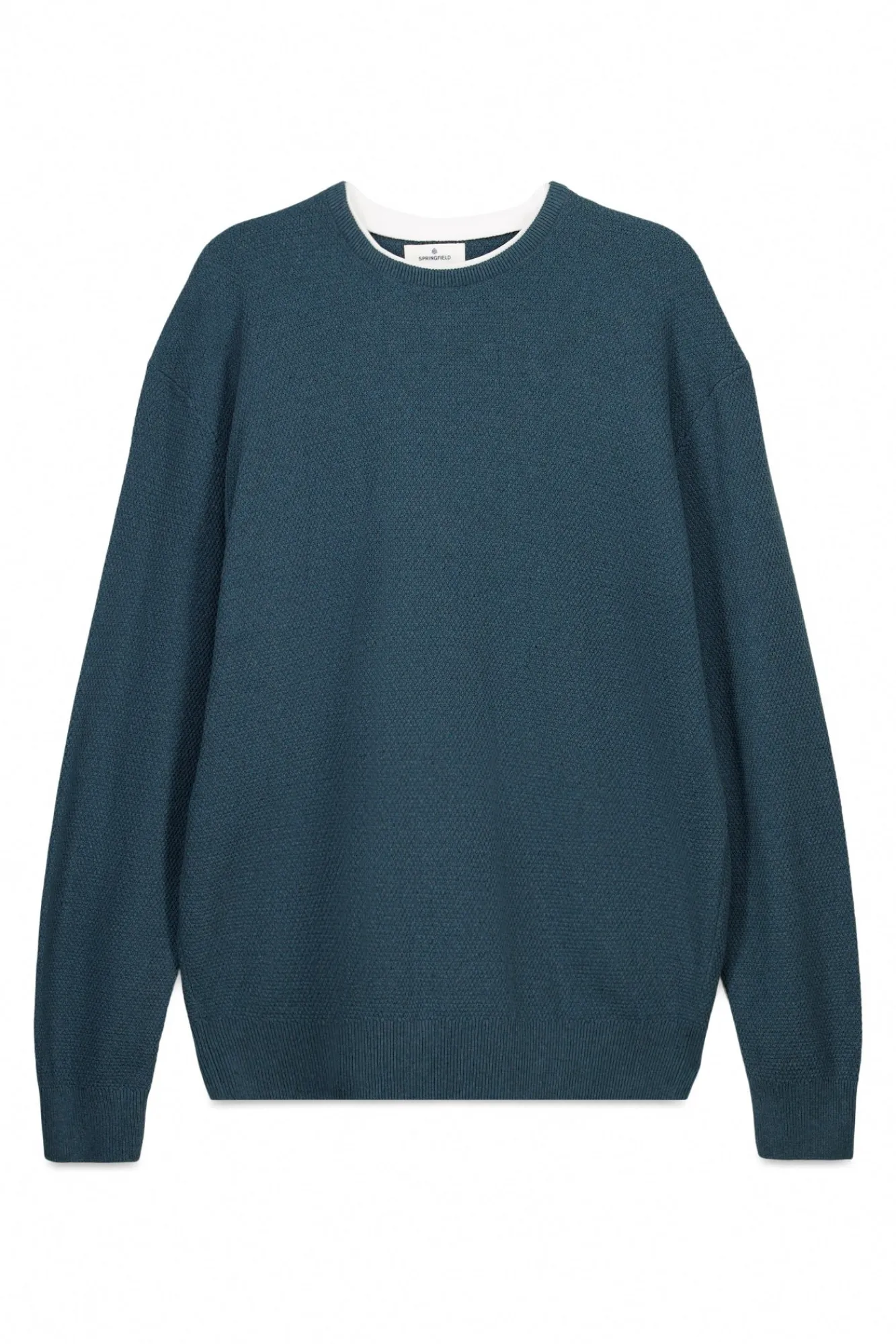 Clearance Springfield Pull maille double bleu