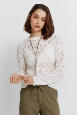Springfield Pull pointelle marron