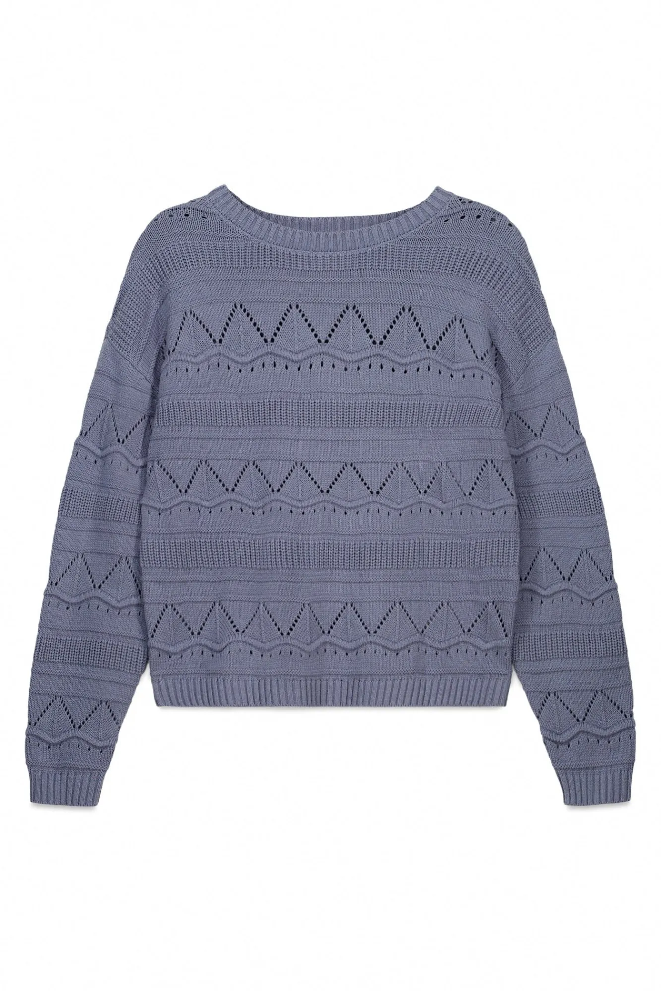 Sale Springfield Pull pointelle en maille bleu