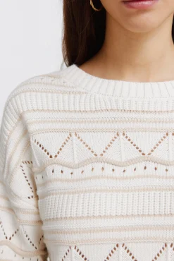 Online Springfield Pull pointelle en maille marron