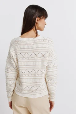 Online Springfield Pull pointelle en maille marron
