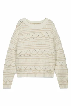Online Springfield Pull pointelle en maille marron