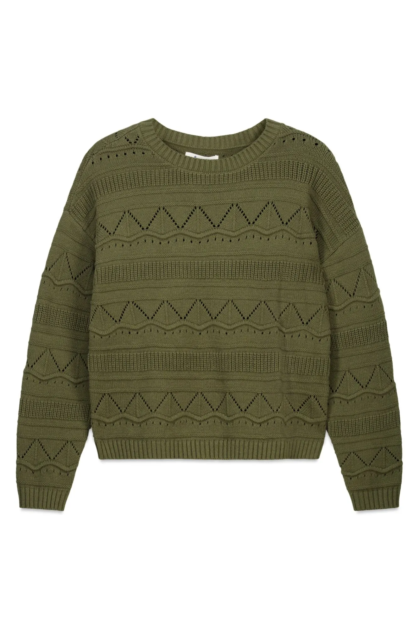 Clearance Springfield Pull pointelle en maille beige