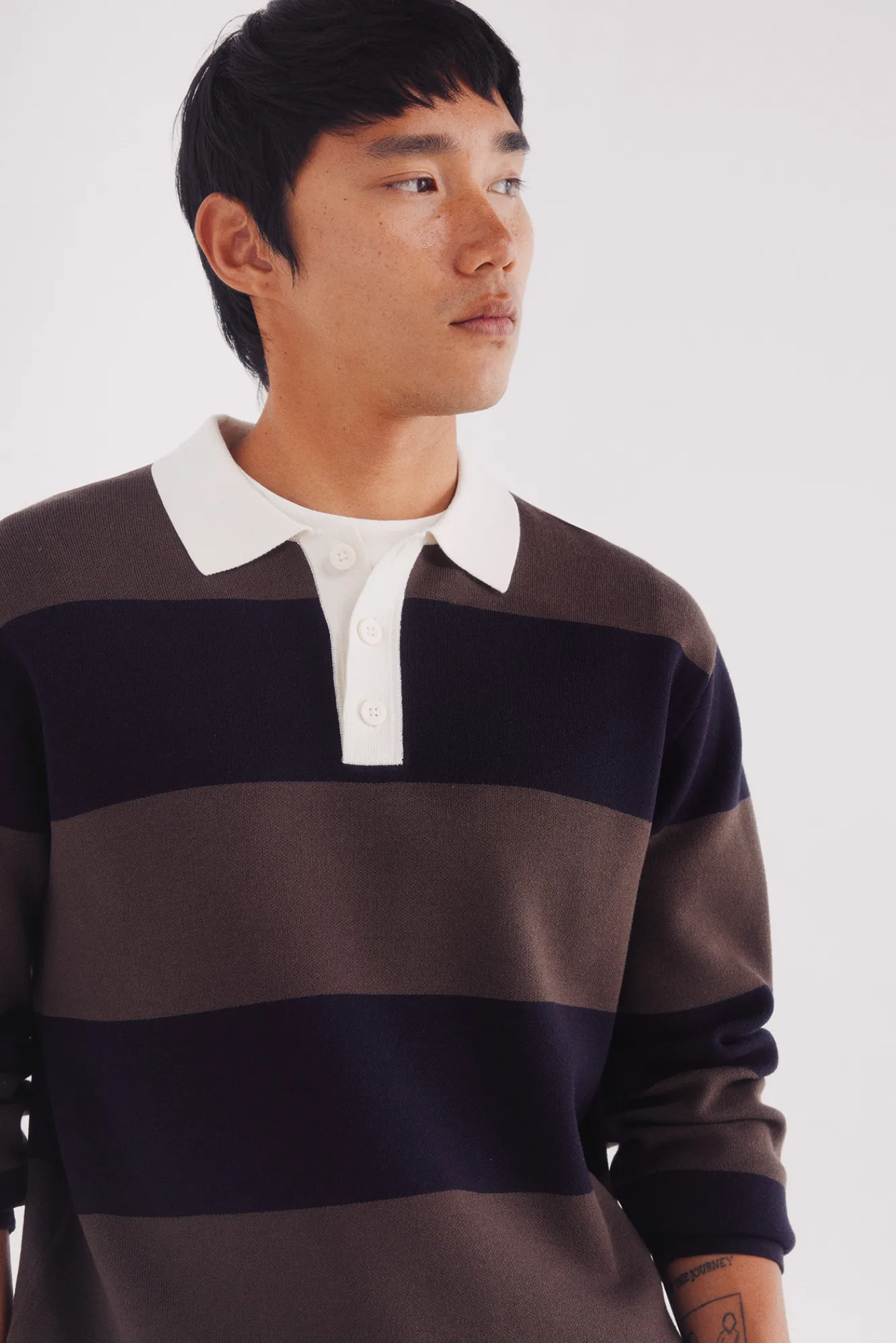Outlet Springfield Pull polo à larges rayures nude