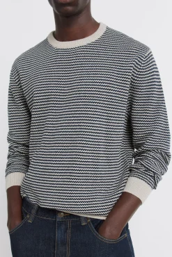 New Springfield Pull structur&eacute; bicolore bleu