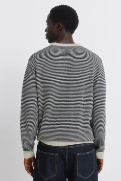 New Springfield Pull structur&eacute; bicolore bleu