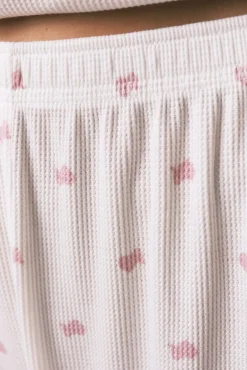 Outlet Women'secret Pyjama long en tricot gaufré blanc
