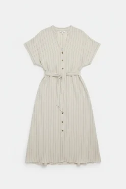 Springfield Robe chemise &agrave; rayures nude