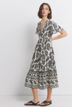 Hot Springfield Robe chemise midi imprimée nude