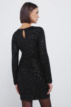 Outlet Springfield Robe courte drap&eacute;e &agrave; paillettes noir