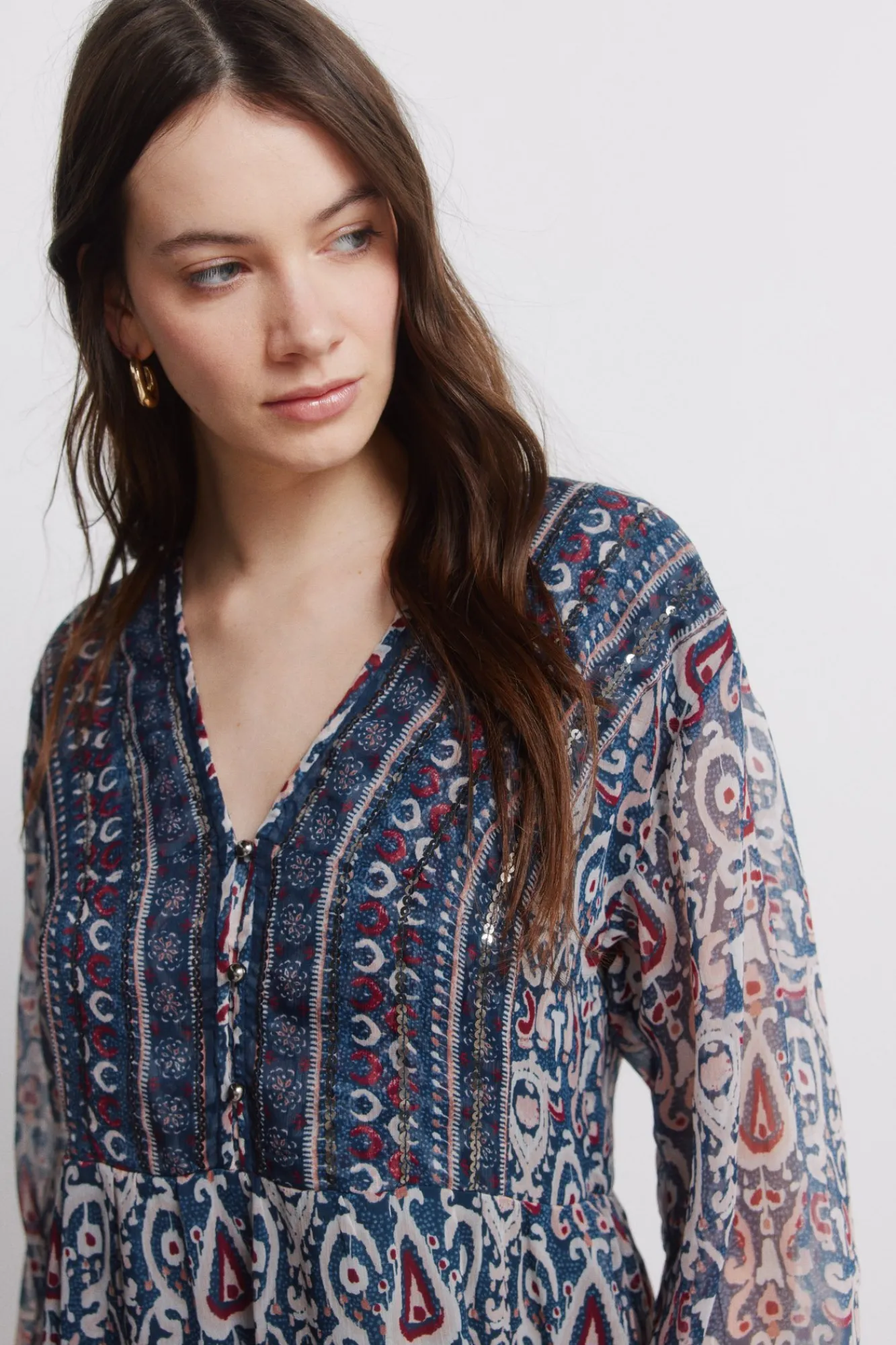 Sale Springfield Robe courte en gaze à sequins