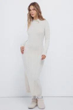 Outlet Springfield Robe en maille en maille torsadée vison