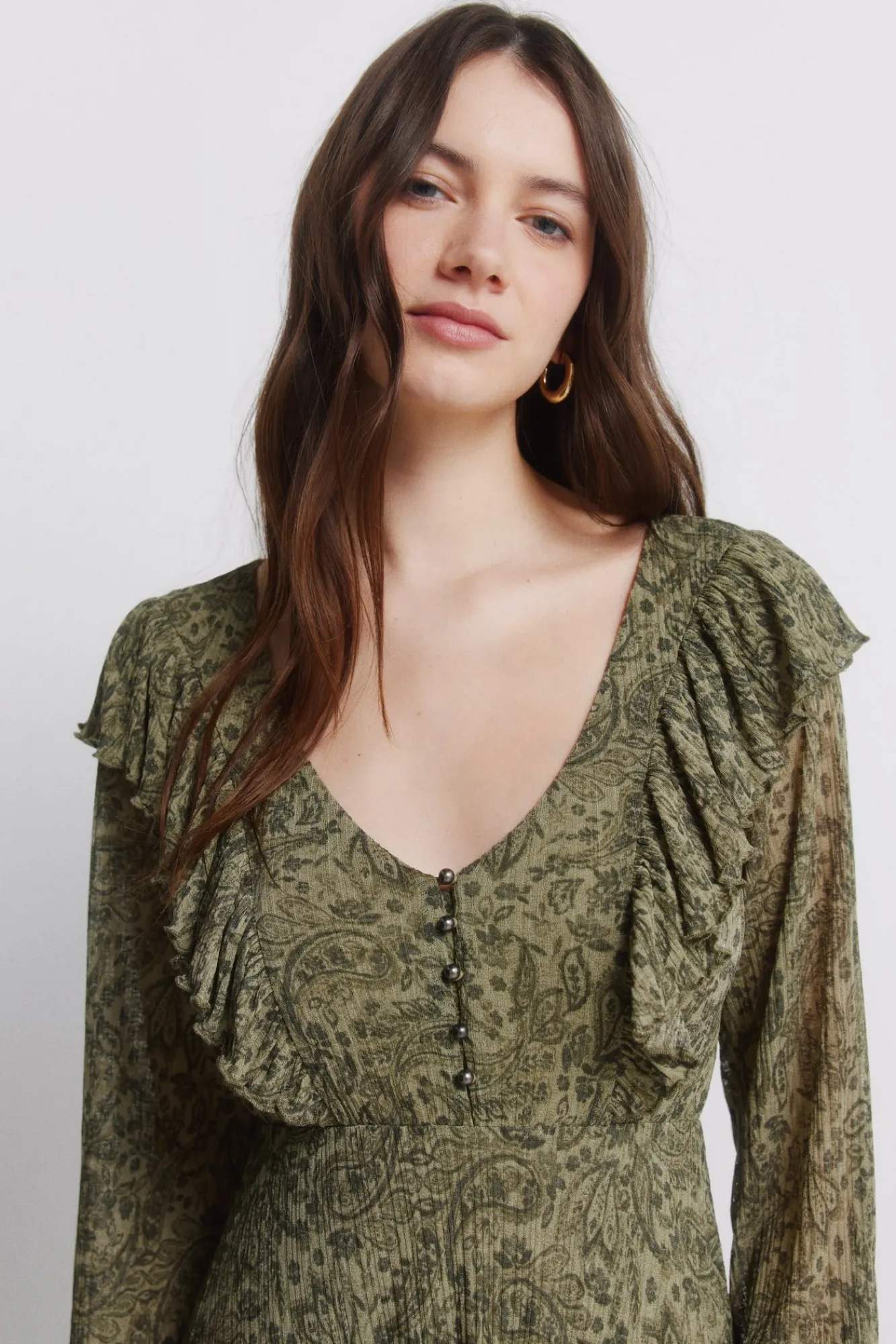 Clearance Springfield Robe imprimée verte beige