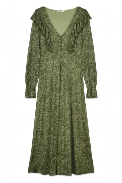 Clearance Springfield Robe imprimée verte beige