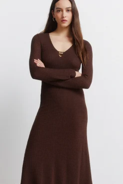 Springfield Robe midi à décolleté perle nude