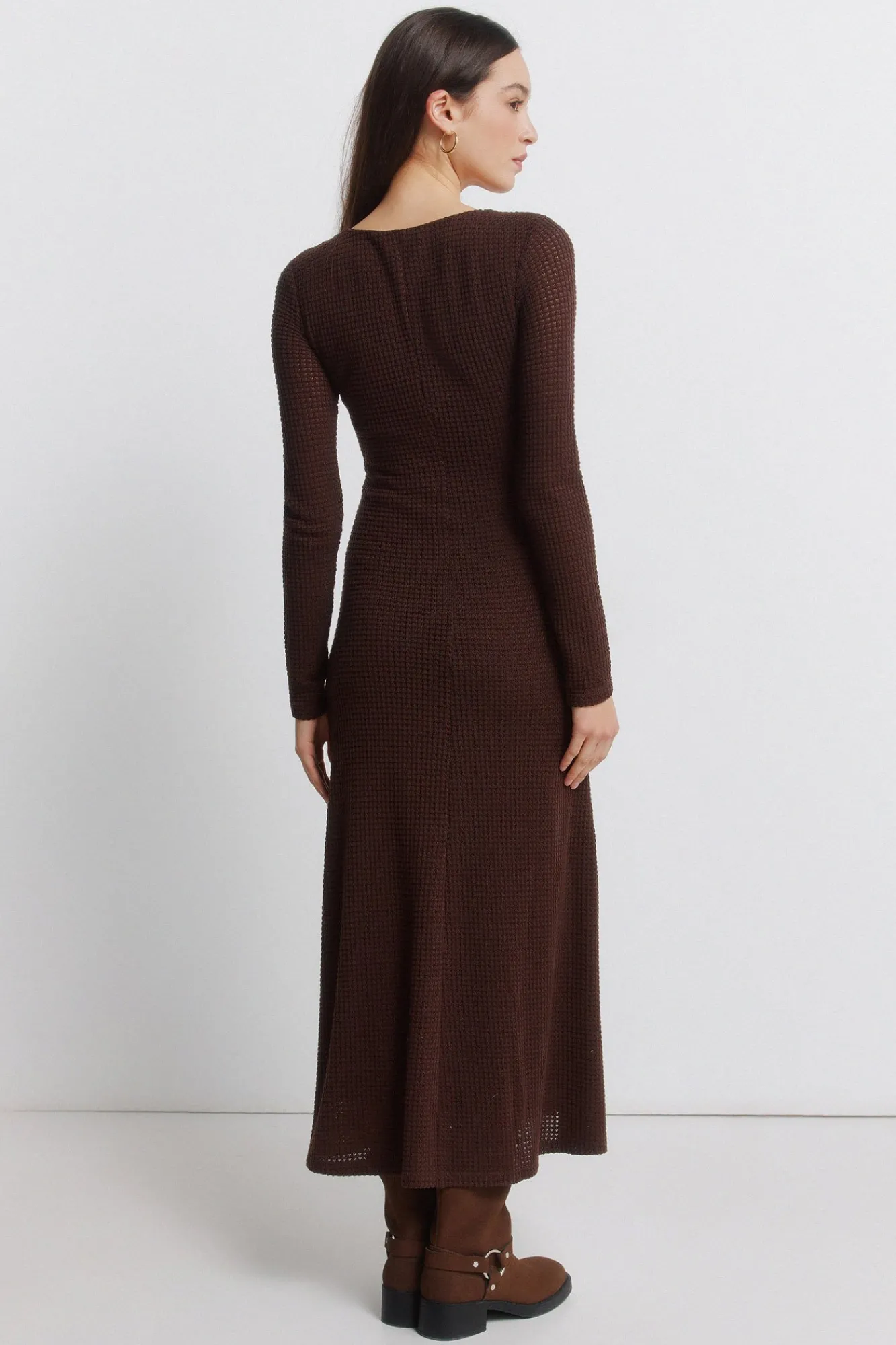 Springfield Robe midi à décolleté perle nude