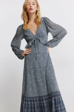Clearance Springfield Robe midi à volant bleu